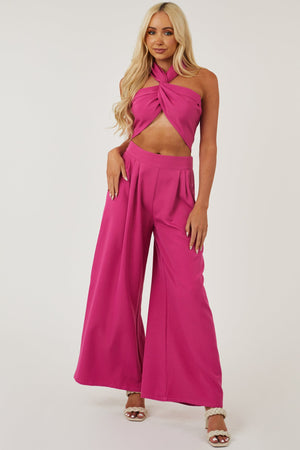 Hibiscus Wrap Around Top and Pants Set