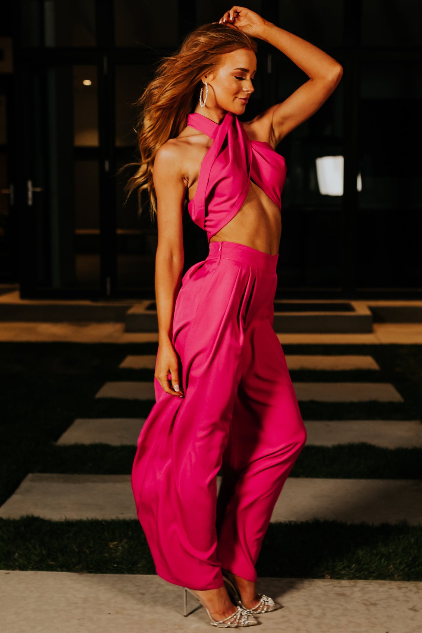 Hibiscus Wrap Around Top and Pants Set