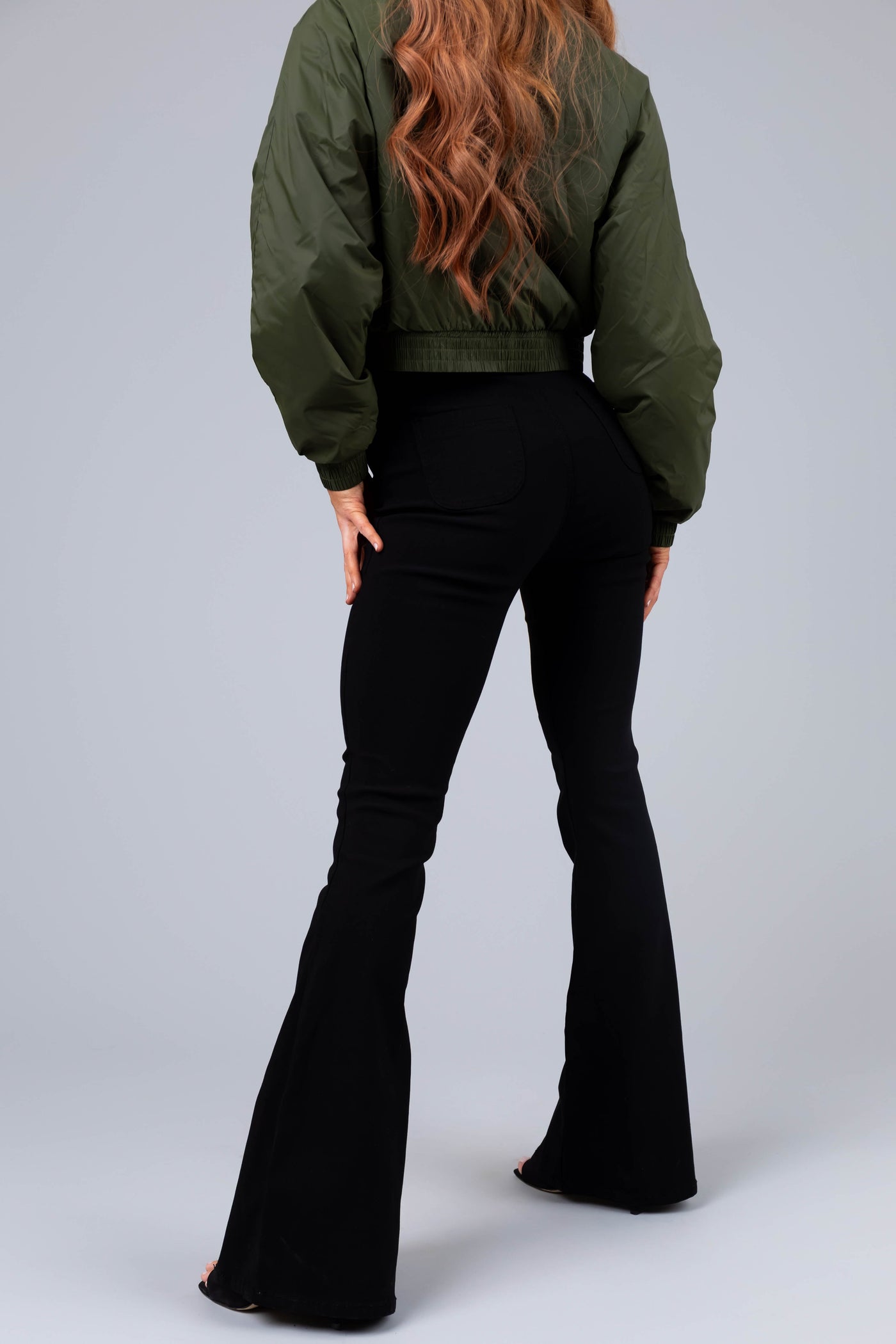 JC & JQ Bella Black Super Stretch Flare Jeans