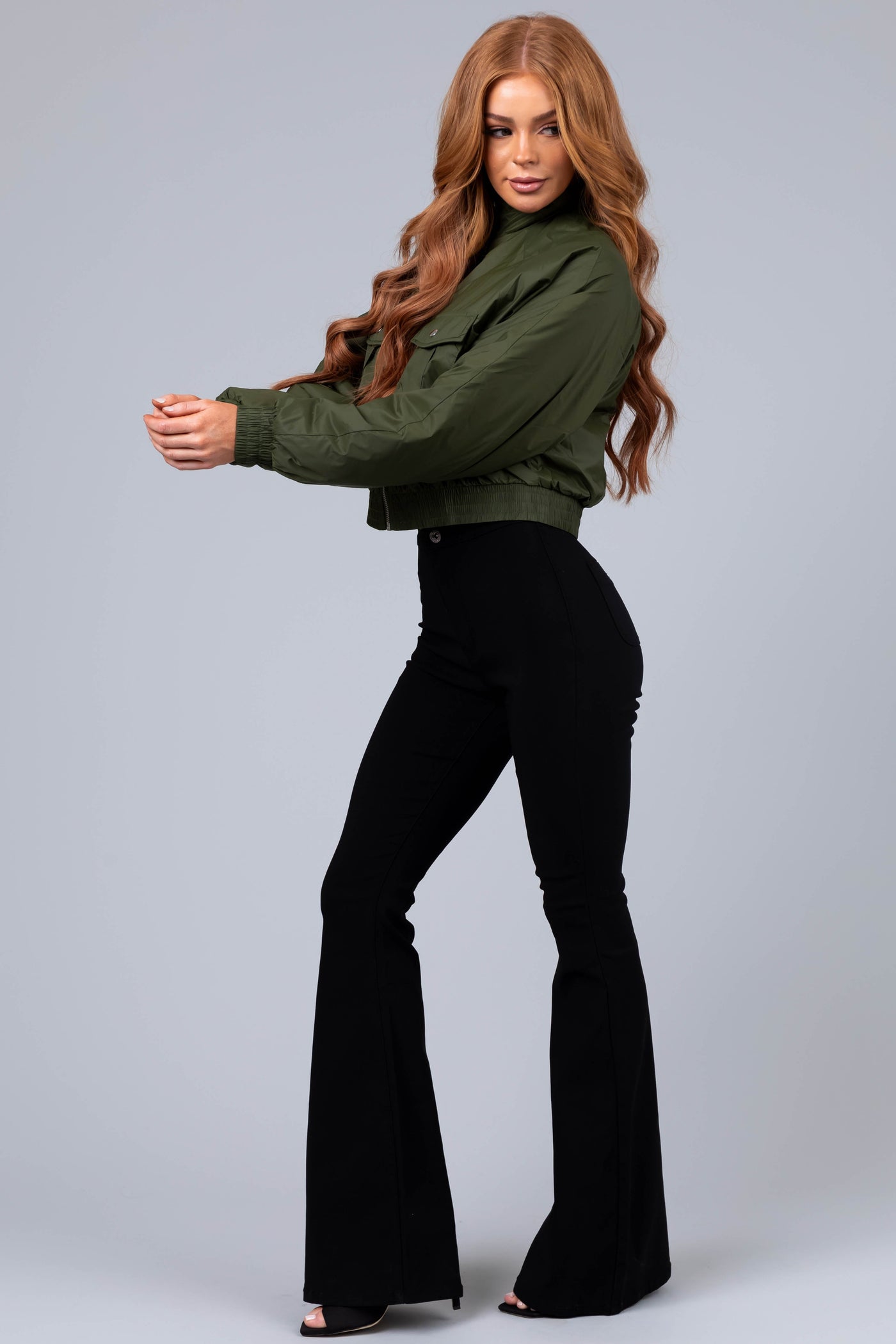 JC & JQ Bella Black Super Stretch Flare Jeans