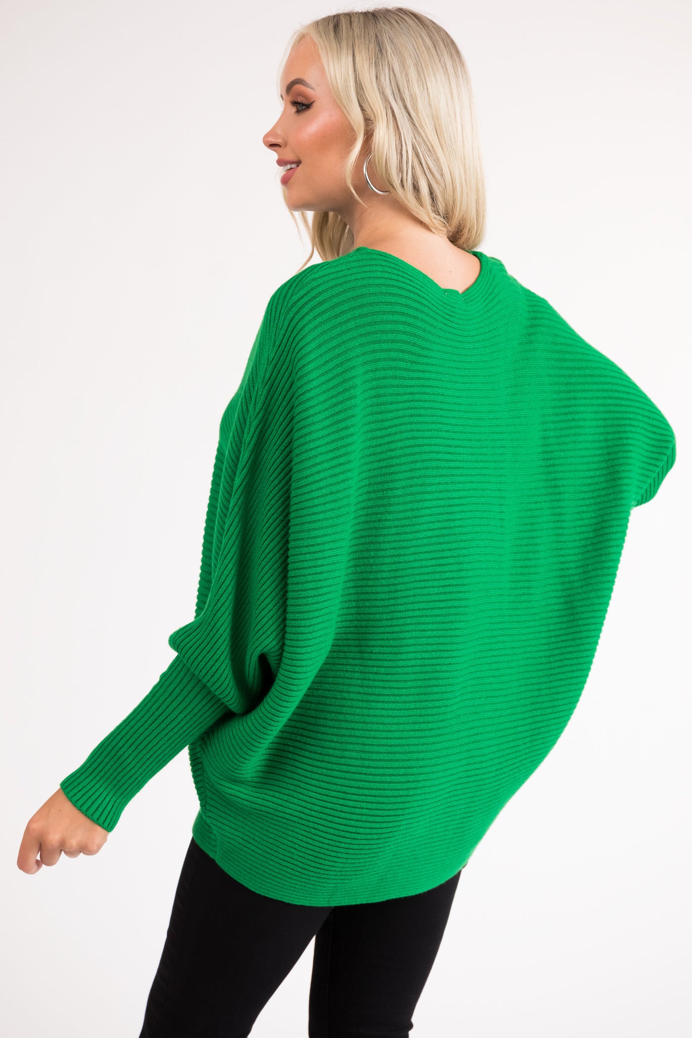 Brynn Jade Boatneck Dolman Sleeves Sweater
