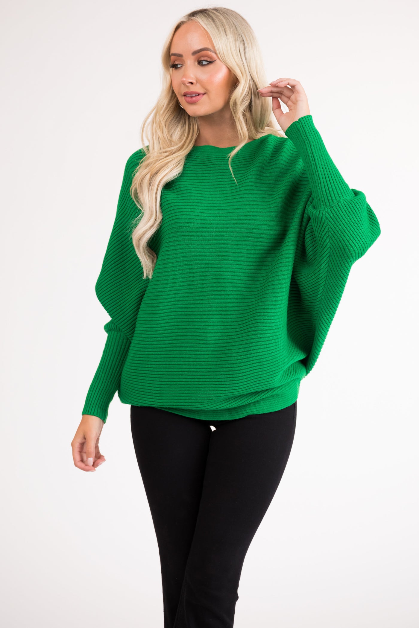 Jade Boatneck Dolman Sleeves Sweater