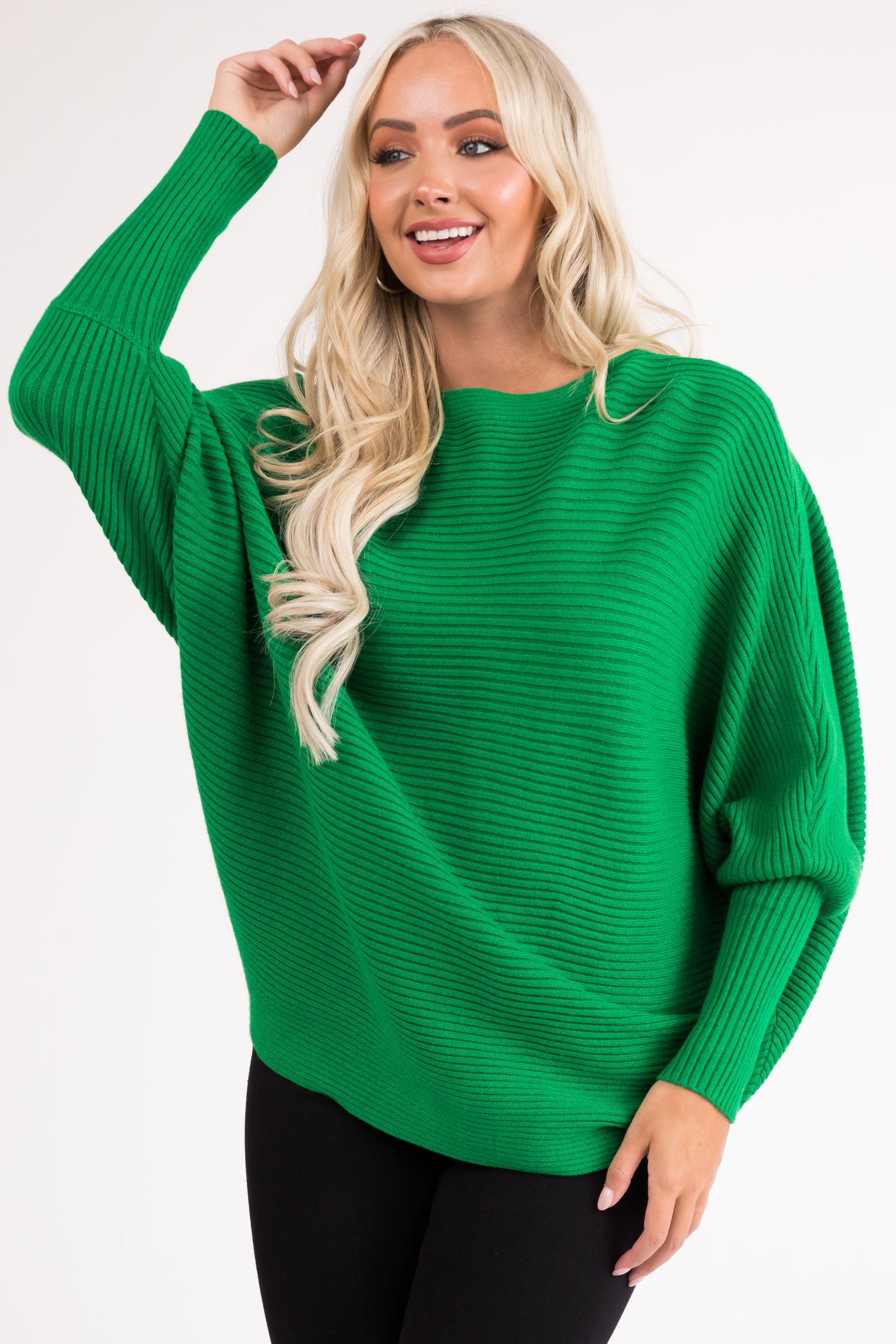 Jade Boatneck Dolman Sleeves Sweater