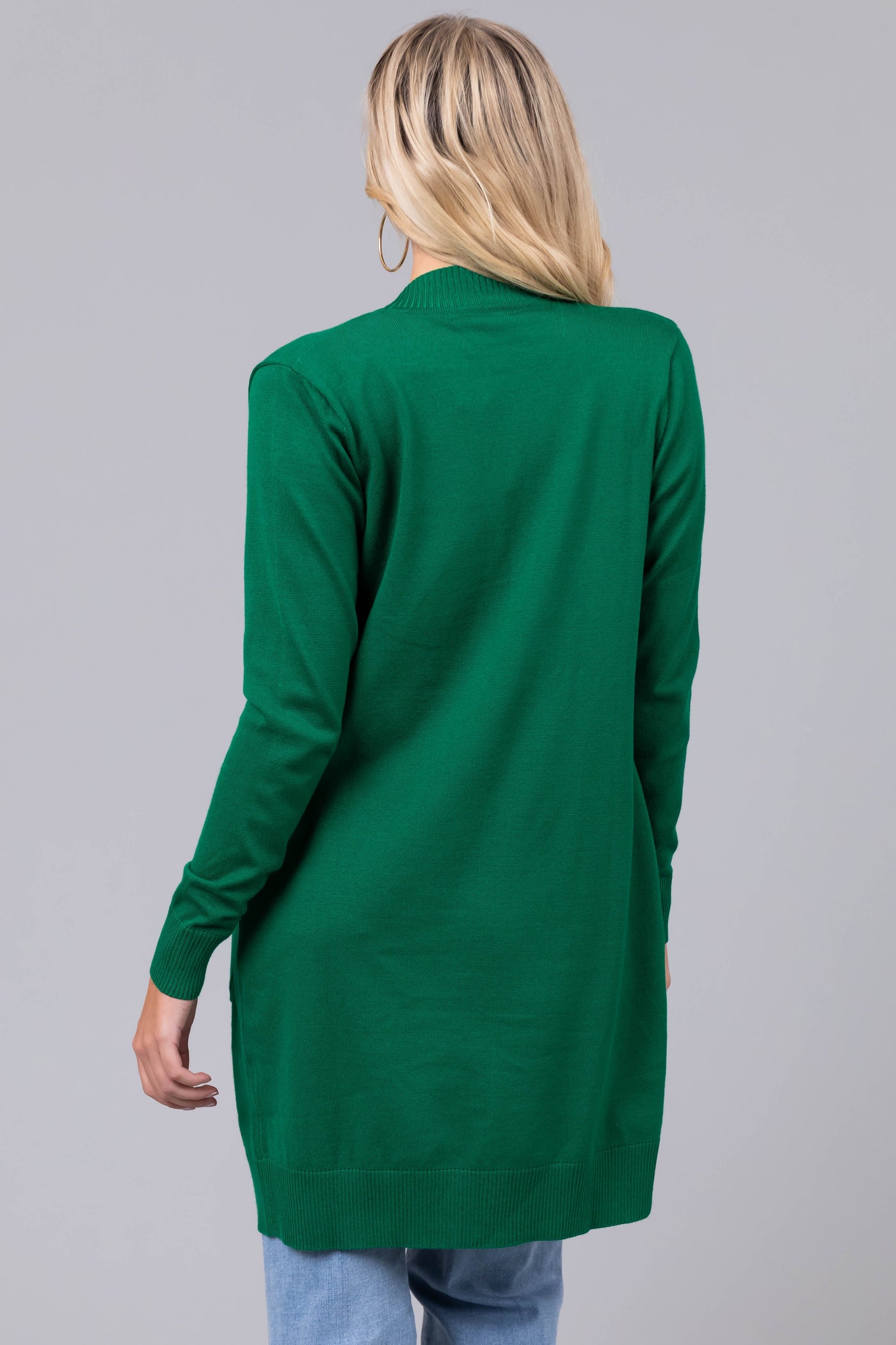 Jade Mid Length Lightweight Open Cardigan