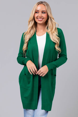 Jade Mid Length Lightweight Open Cardigan