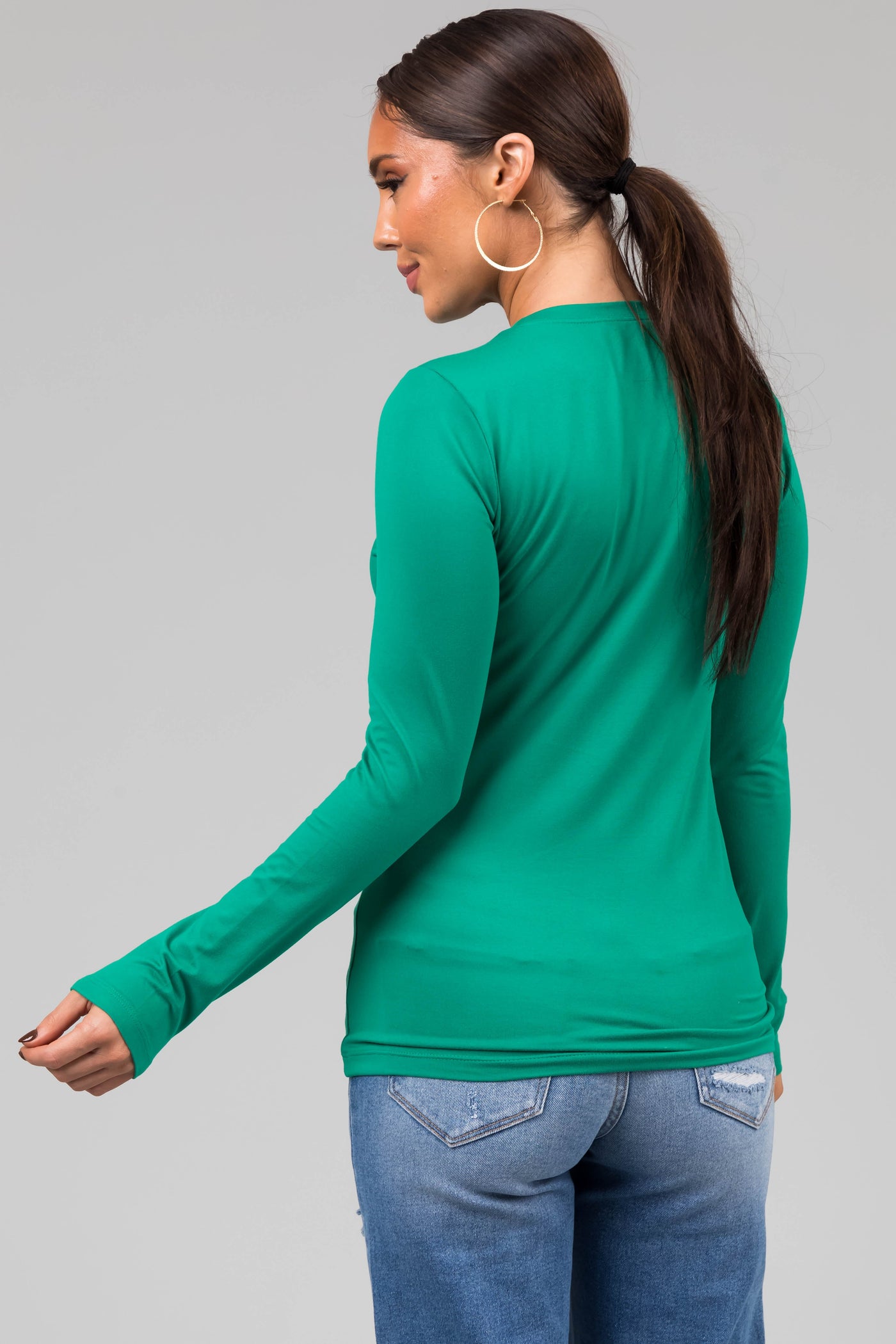 Jade Super Soft Basic Long Sleeve Knit Top