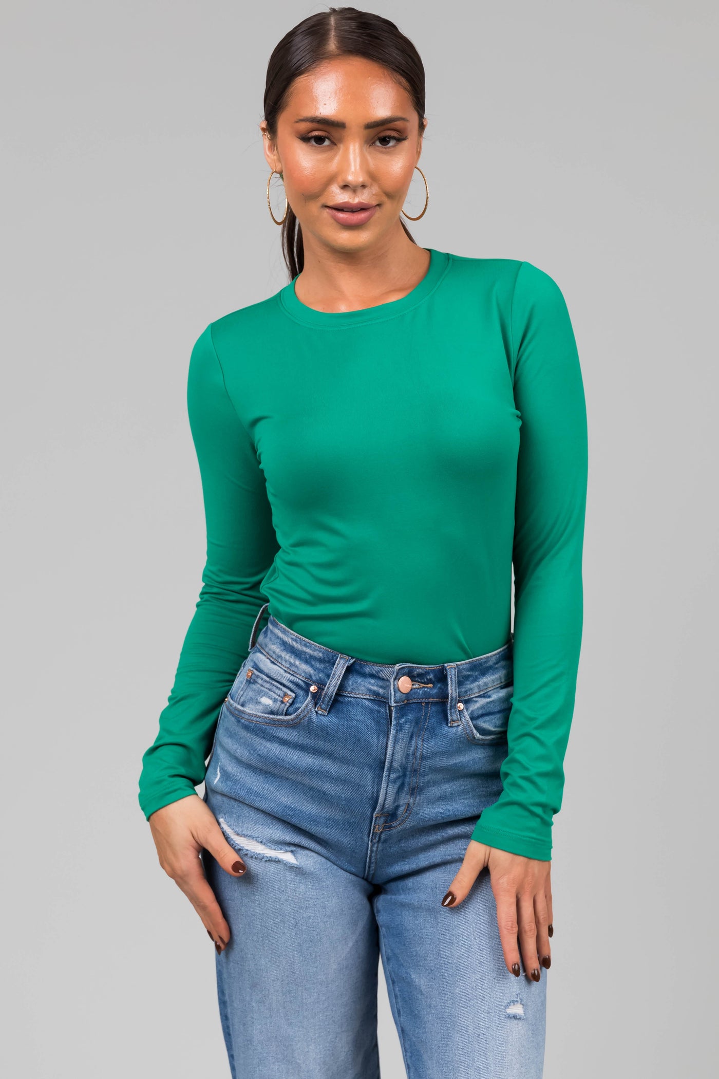 Jade Super Soft Basic Long Sleeve Knit Top