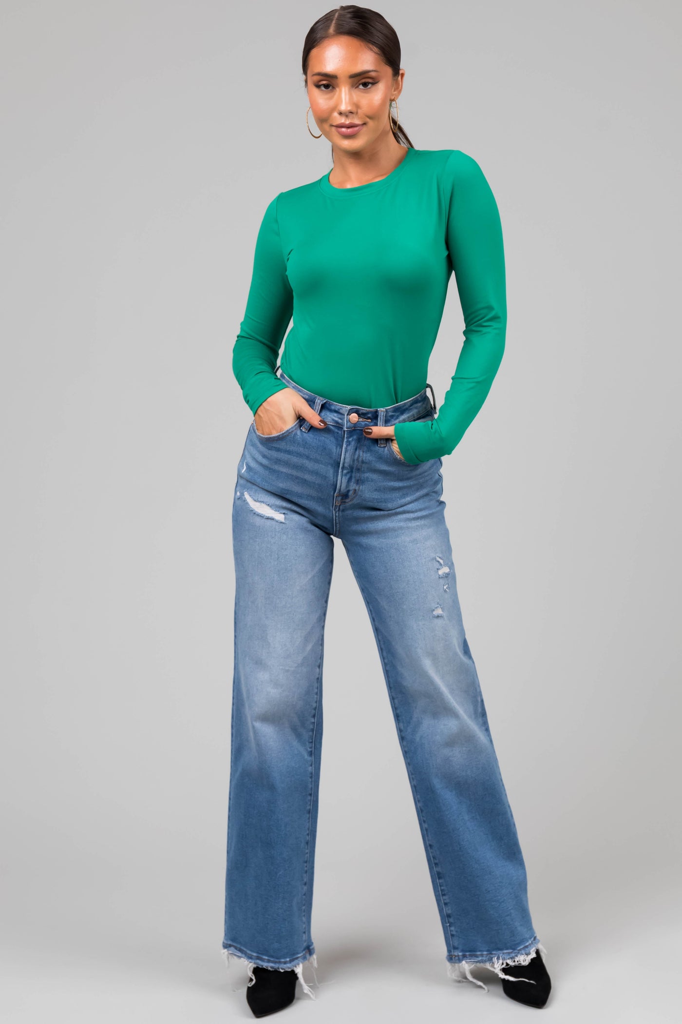 Jade Super Soft Basic Long Sleeve Knit Top