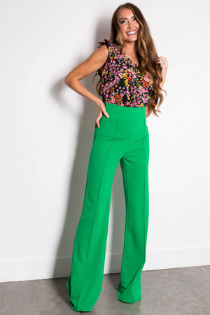 Jade Vertical Seam Wide Leg Pants