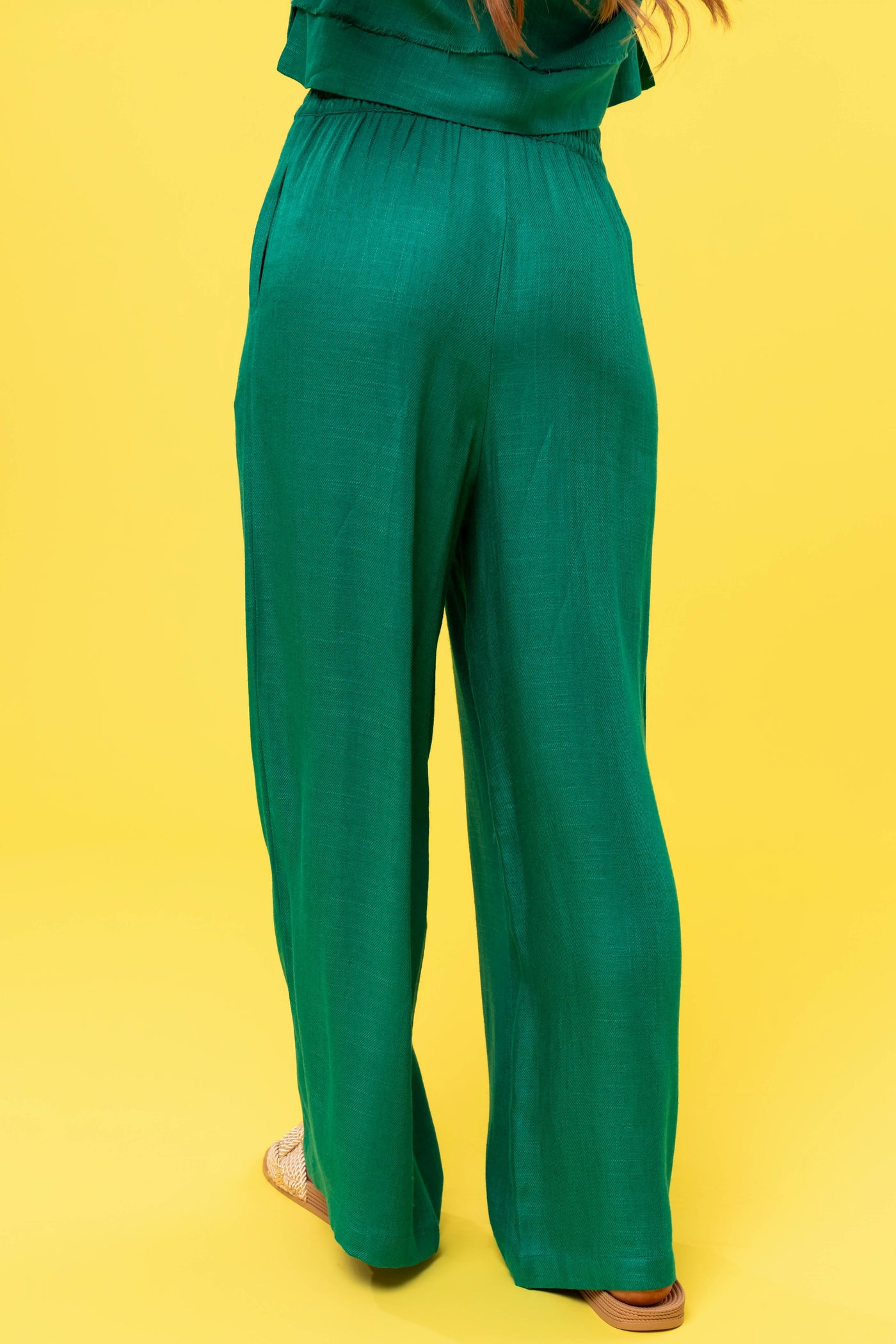 Jade Woven Sleeveless Top and Pants Set