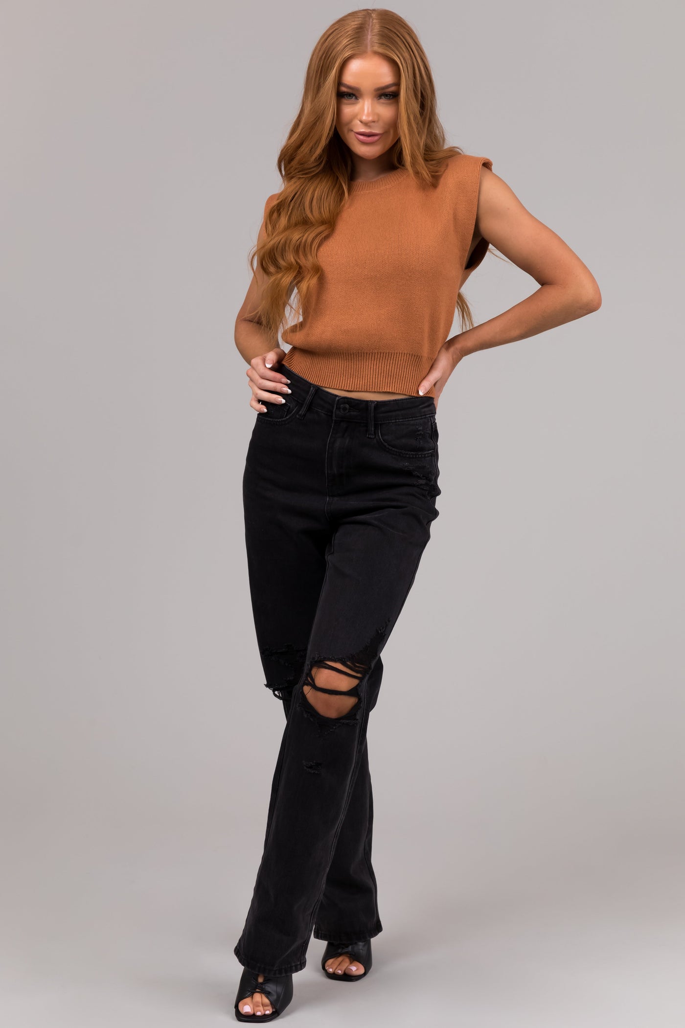 Judy Blue Black 90's Distressed Straight Jeans