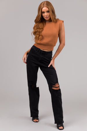 Judy Blue Black 90's Distressed Straight Jeans