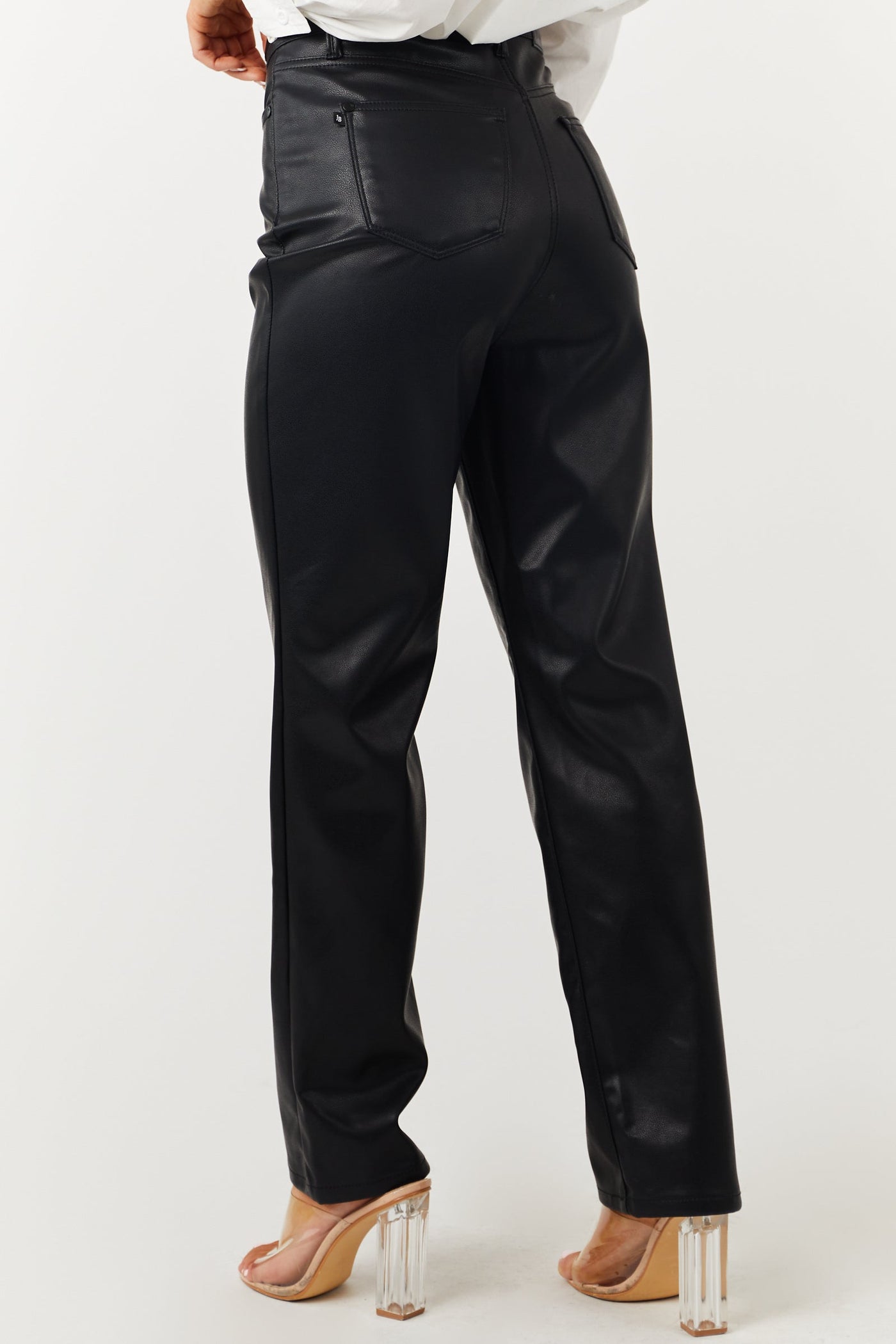 Judy Blue Black High Rise Faux Leather Straight Pants