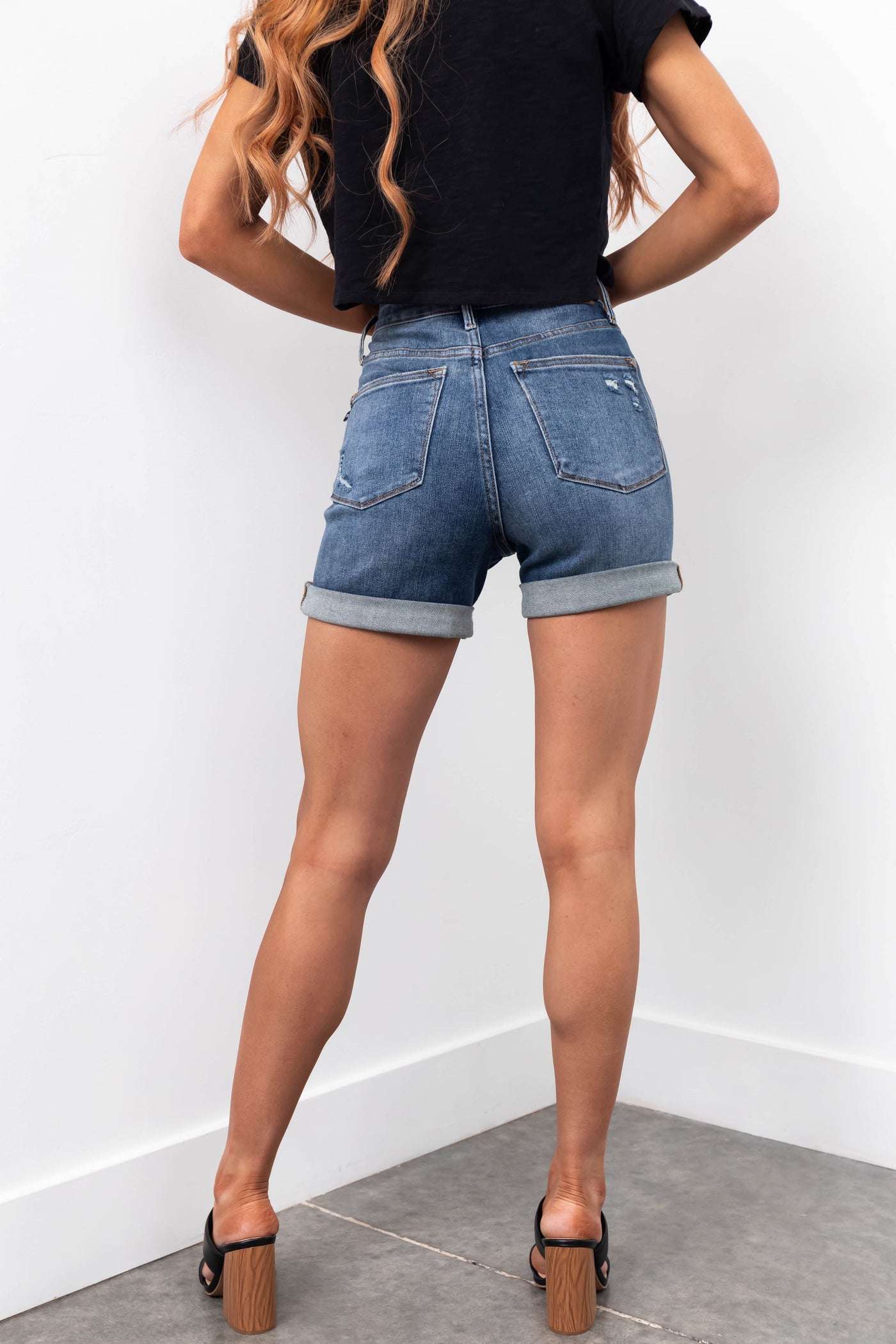 Judy Blue Dark Wash Tummy Control Shorts