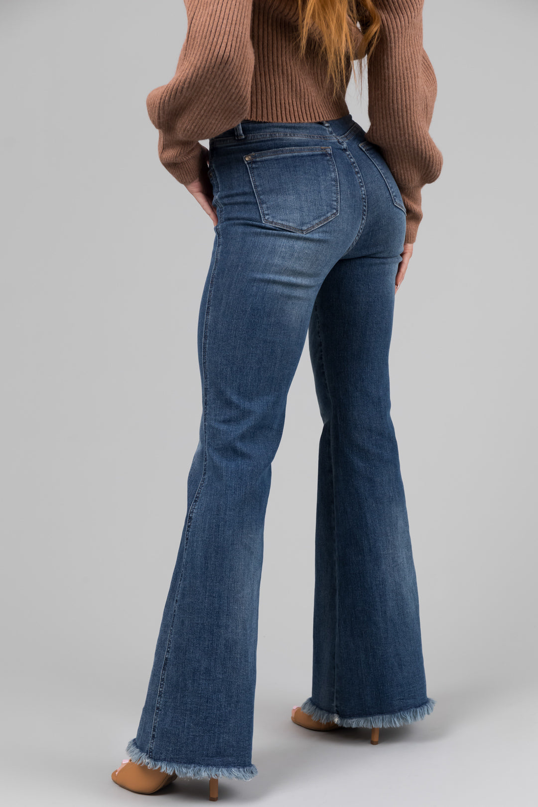 Judy Blue Medium Wash High Waist Fray Hem Jeans