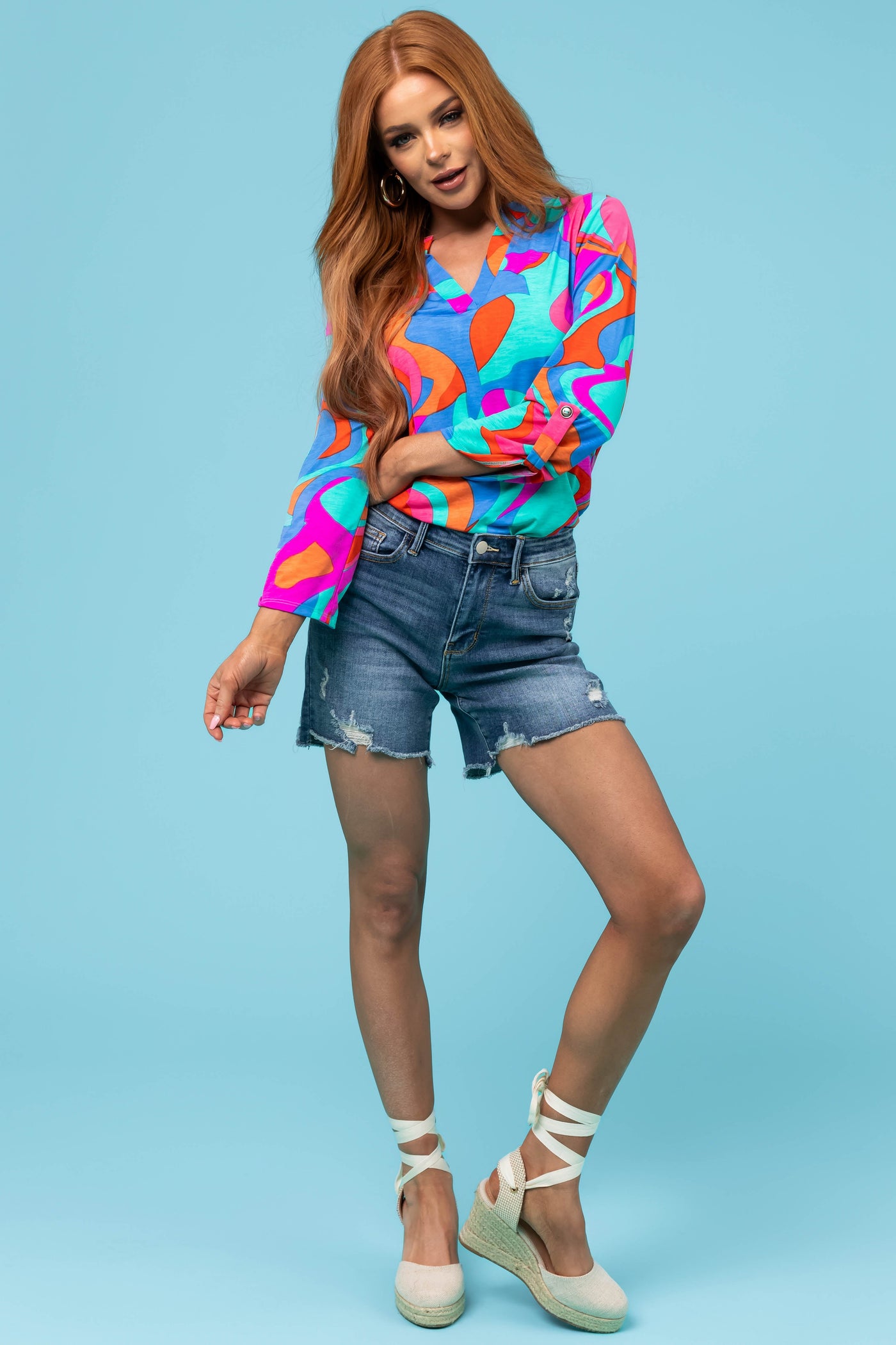 Judy Blue Medium Wash Mid Rise Jean Shorts