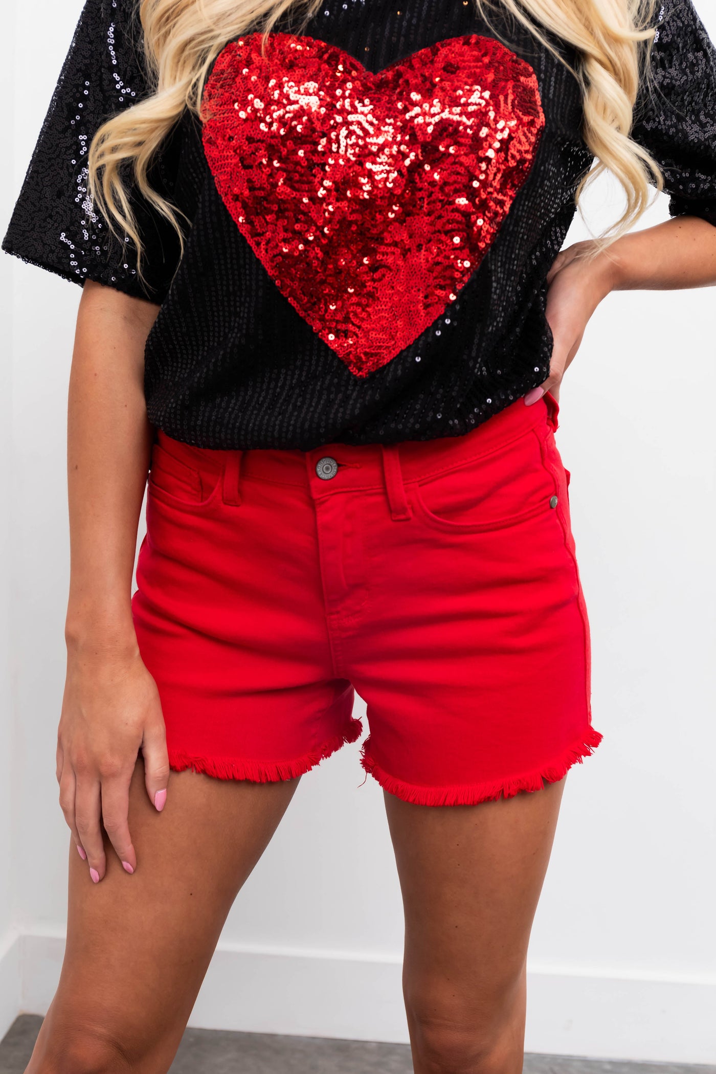 Judy Blue Ruby Frayed Hem Denim Shorts