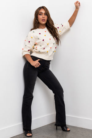 Judy Blue Washed Black High Rise Raw Hem Bootcut Jeans