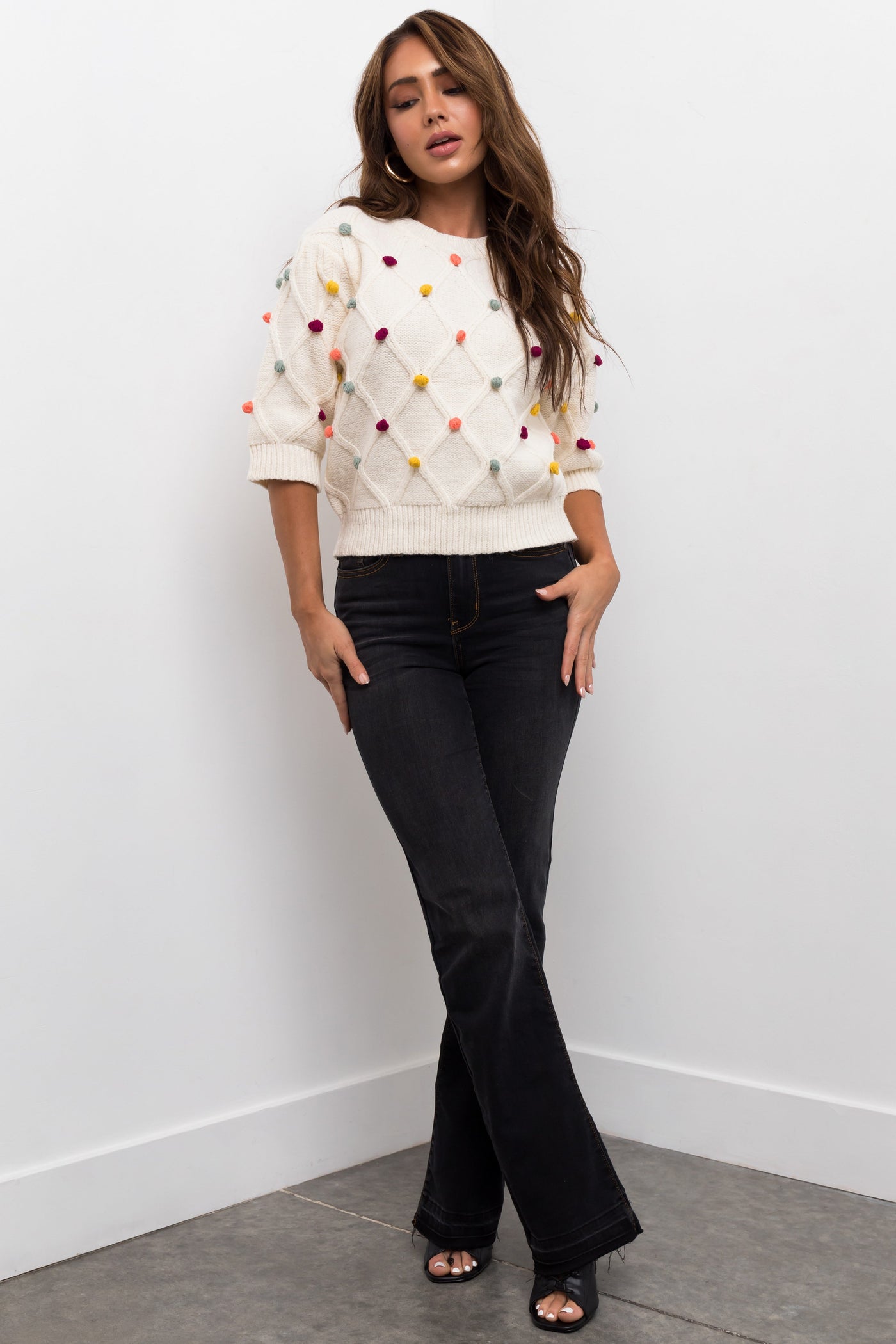 Judy Blue Washed Black High Rise Raw Hem Bootcut Jeans