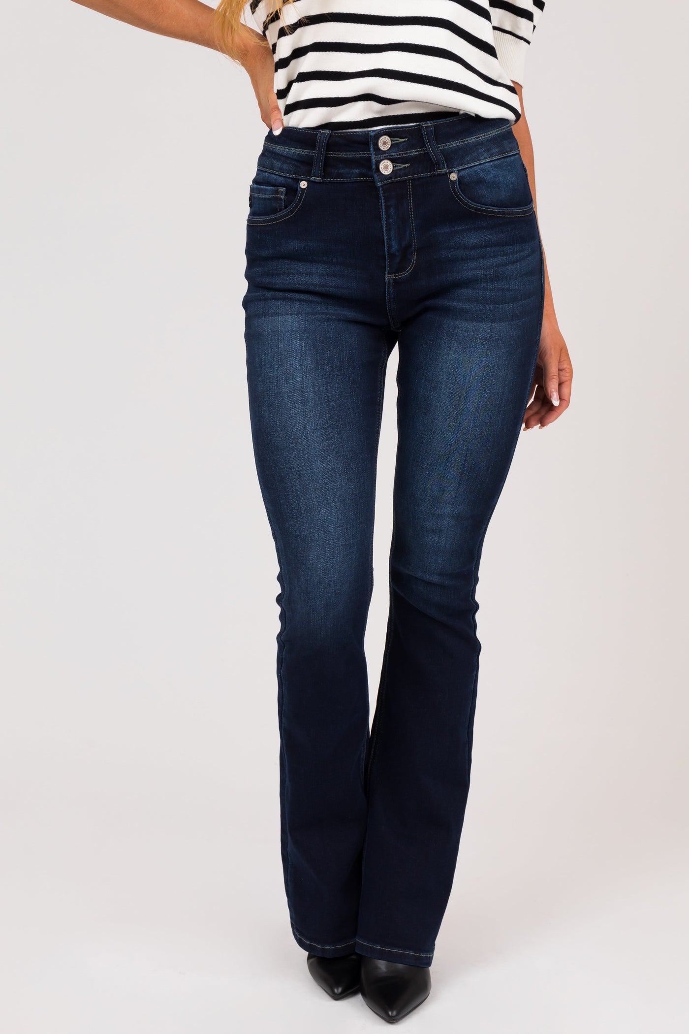 KanCan Dark Wash High Rise Bootcut Skinny Jeans