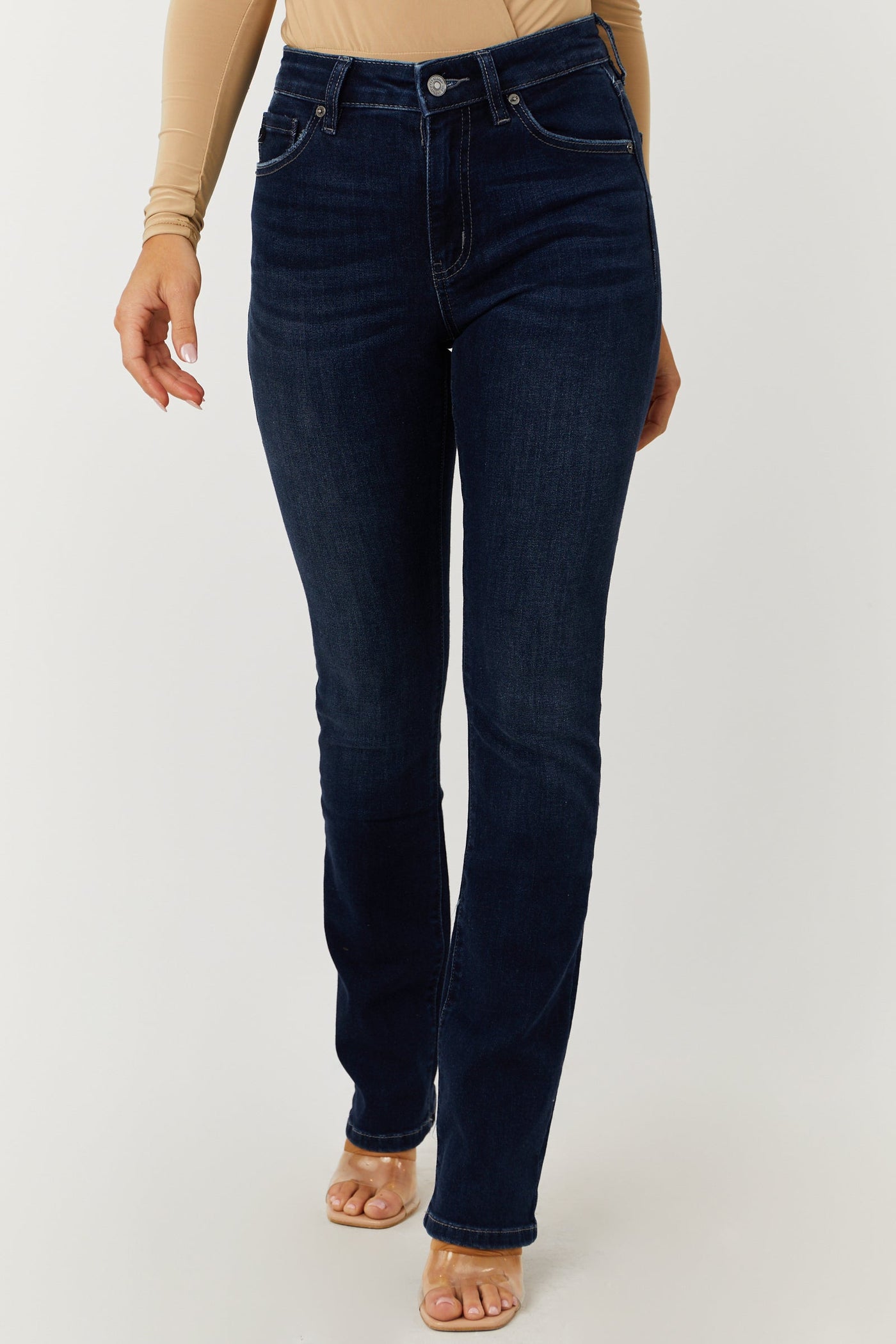 KanCan Dark Wash High Rise Skinny Bootcut Jeans