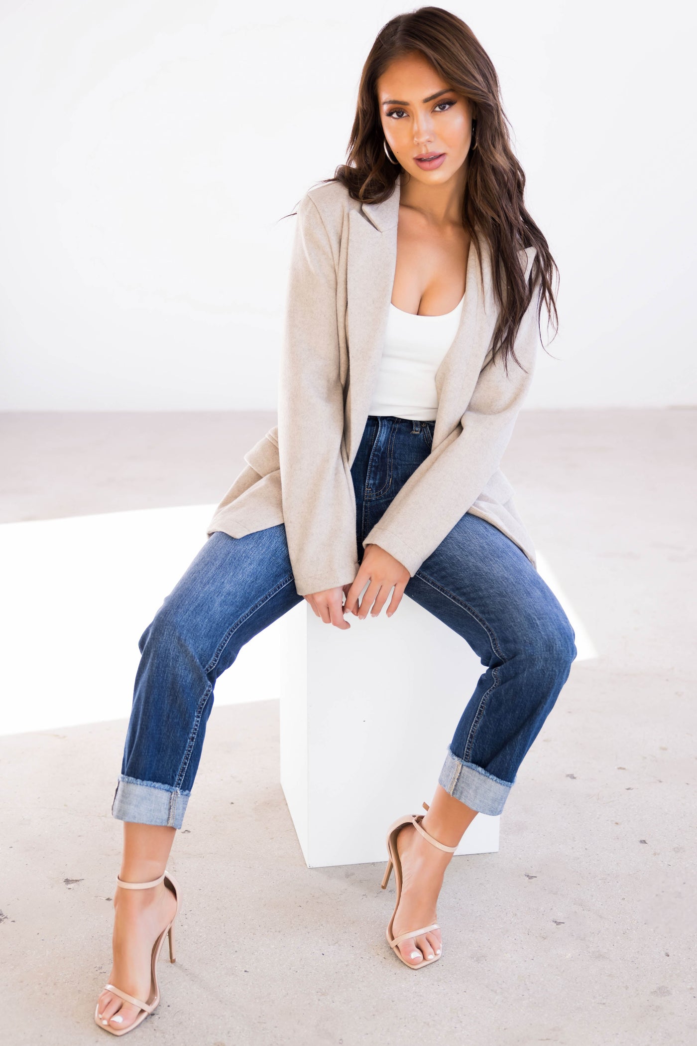 KanCan Dark Washed Rigid High Rise Straight Jeans