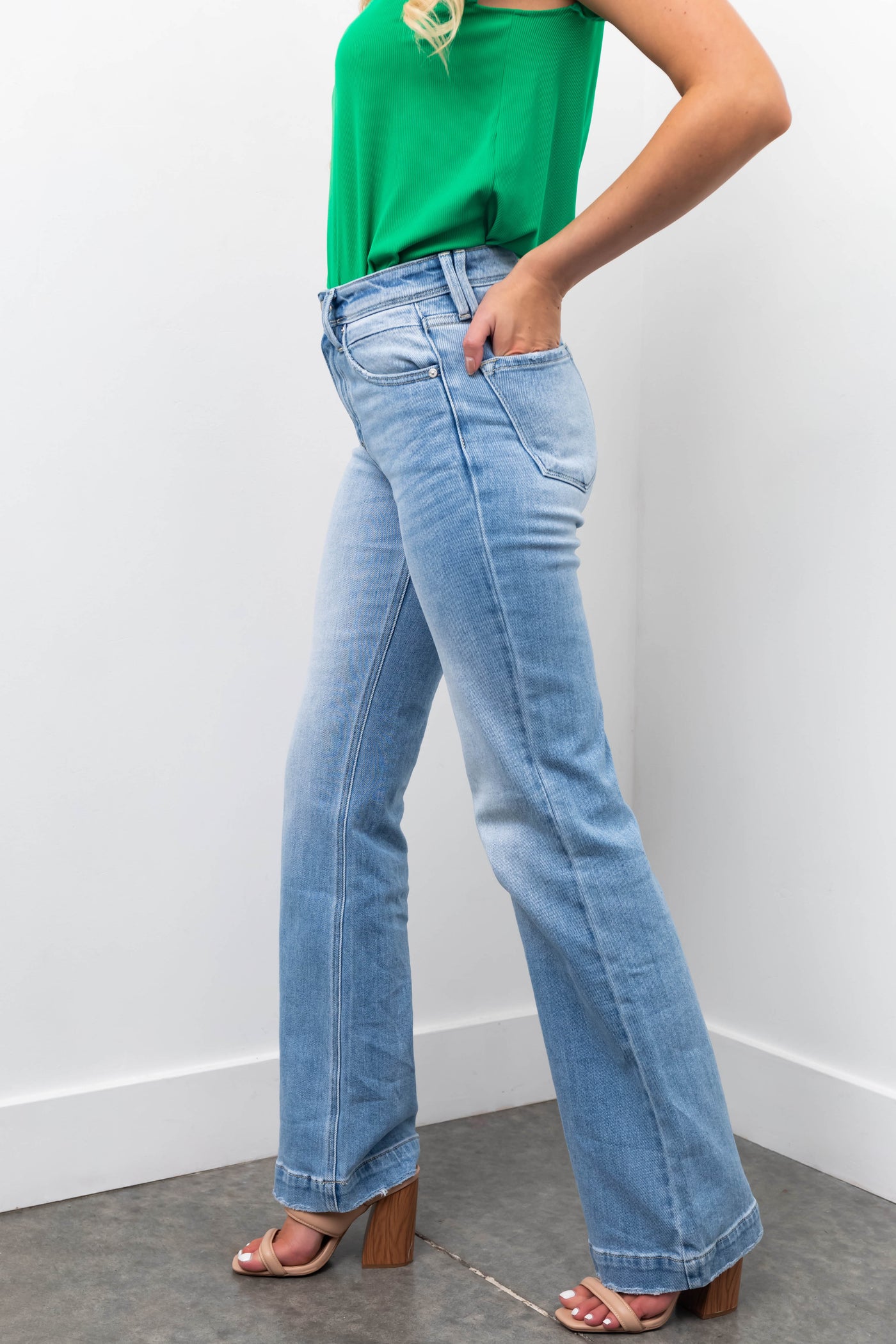 KanCan Light Wash High Rise Wide Relaxed Denim Jeans