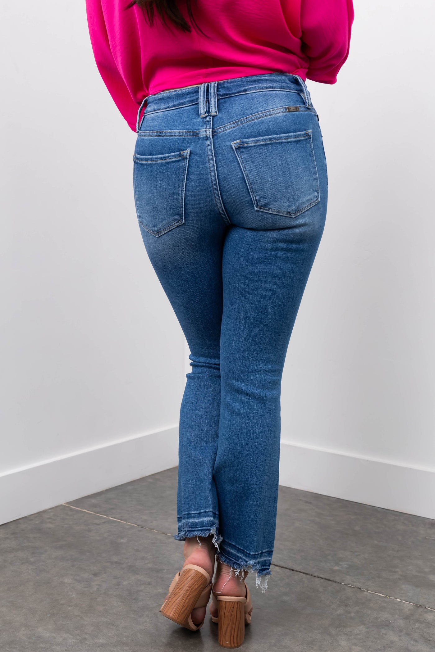 KanCan Medium Wash Cropped Bootcut Jeans