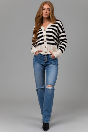 KanCan Medium Wash Distressed High Rise Straight Jeans