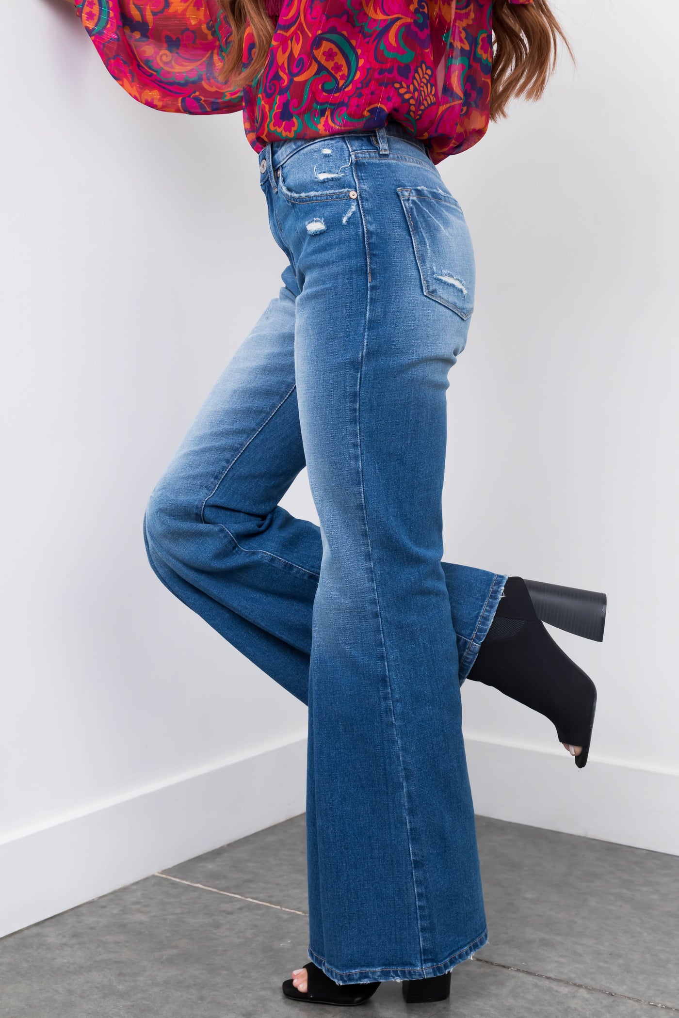 KanCan Medium Wash High Rise Super Flare Jeans