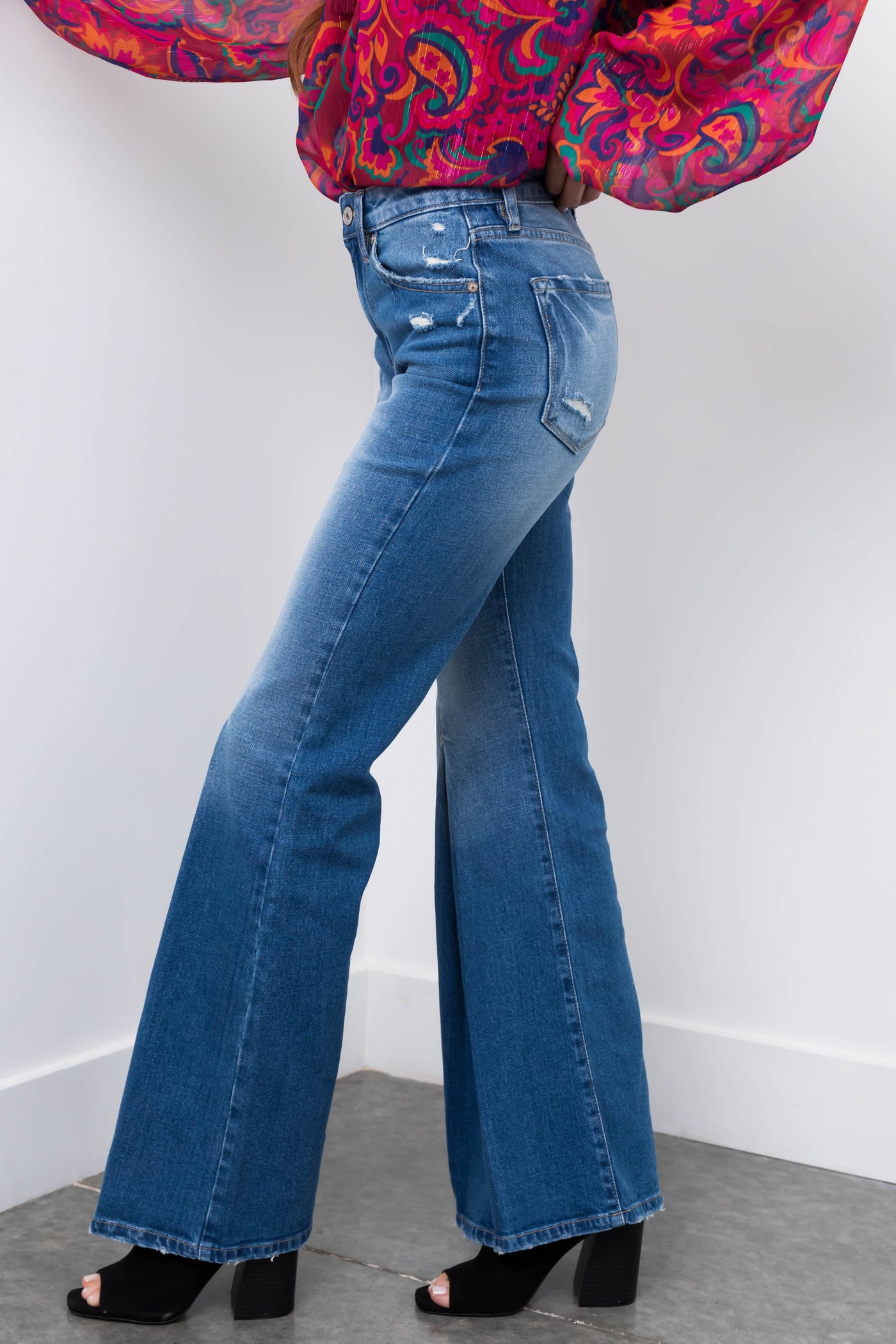 KanCan Medium Wash High Rise Super Flare Jeans
