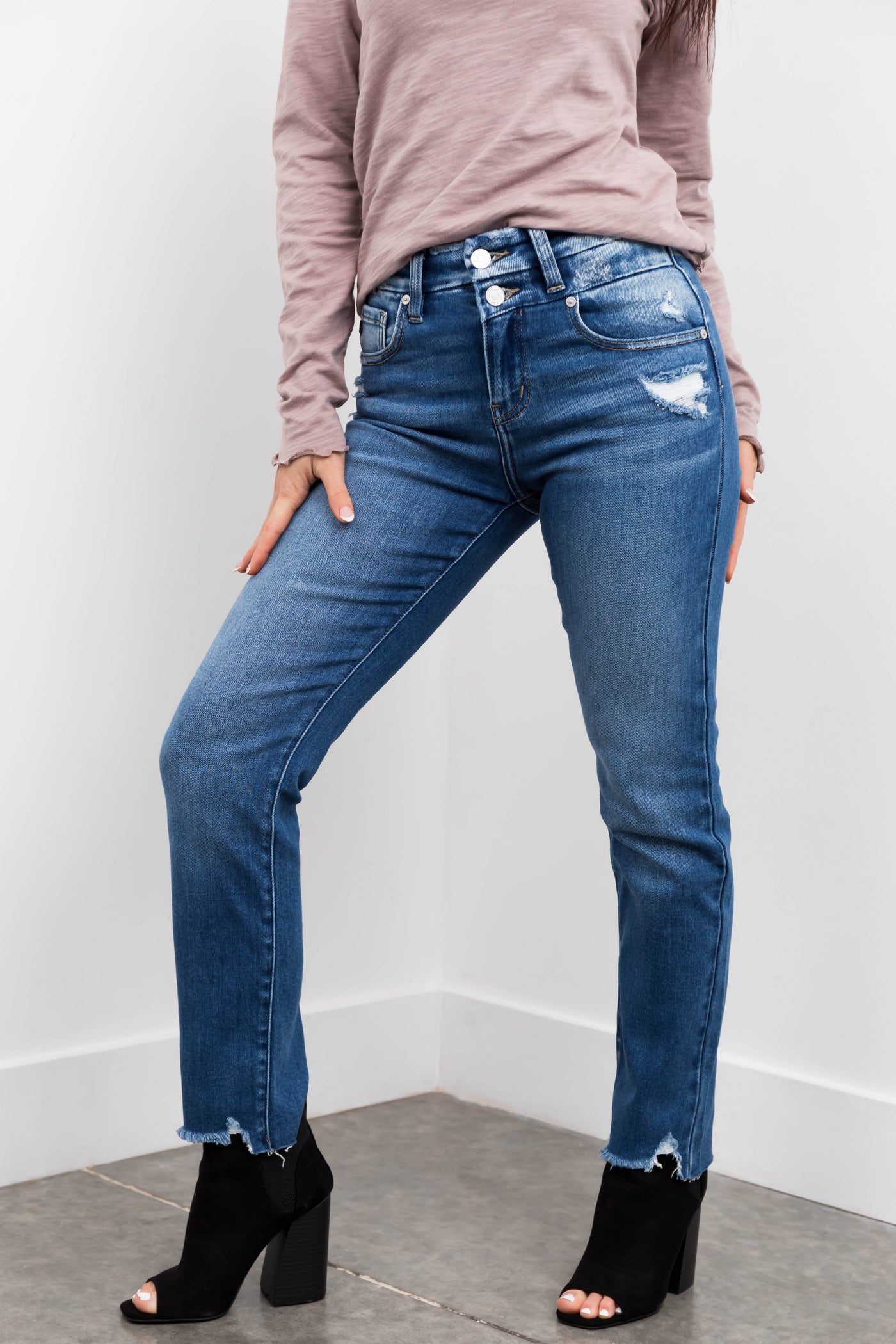 Kancan High Rise Slim Straight Jeans