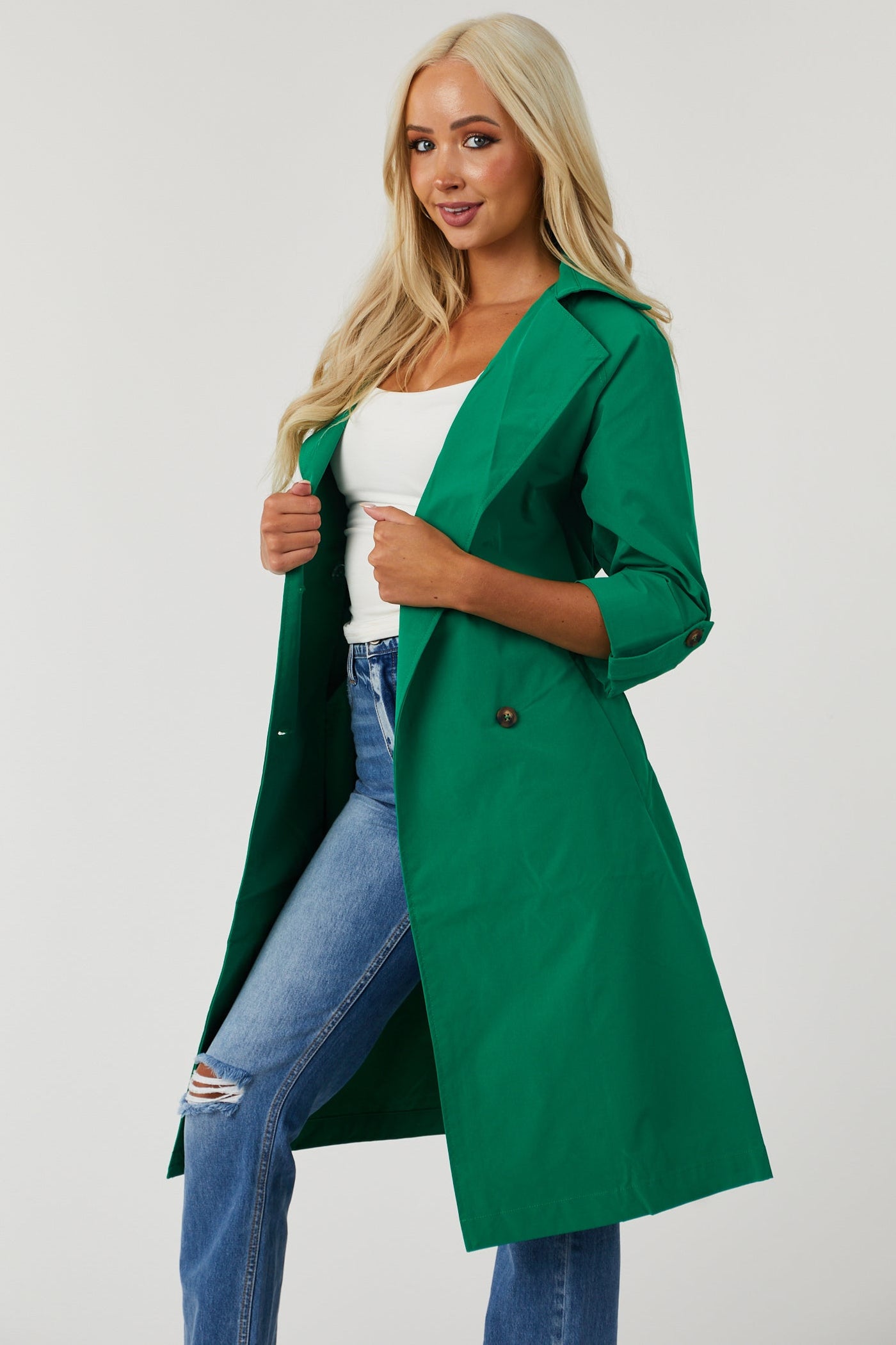 Lex Jade Lightweight Long Trench Coat