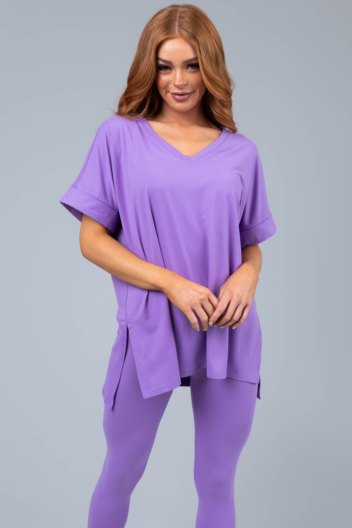 Light Iris Microfiber Top and Leggings Set