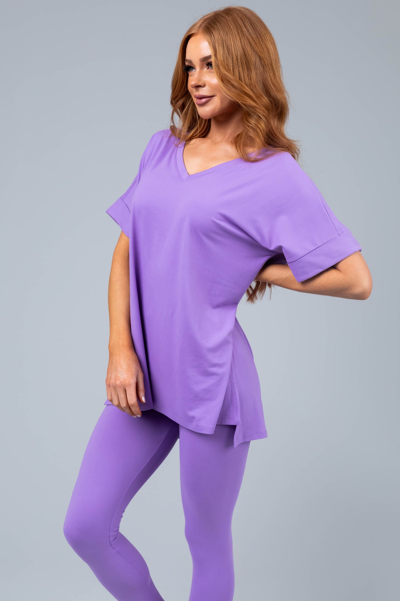 Light Iris Microfiber Top and Leggings Set