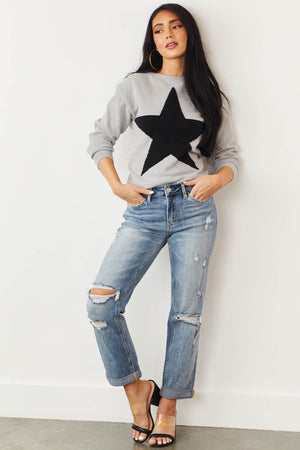 Light Wash High Rise Torn Boyfriend Fit Jeans