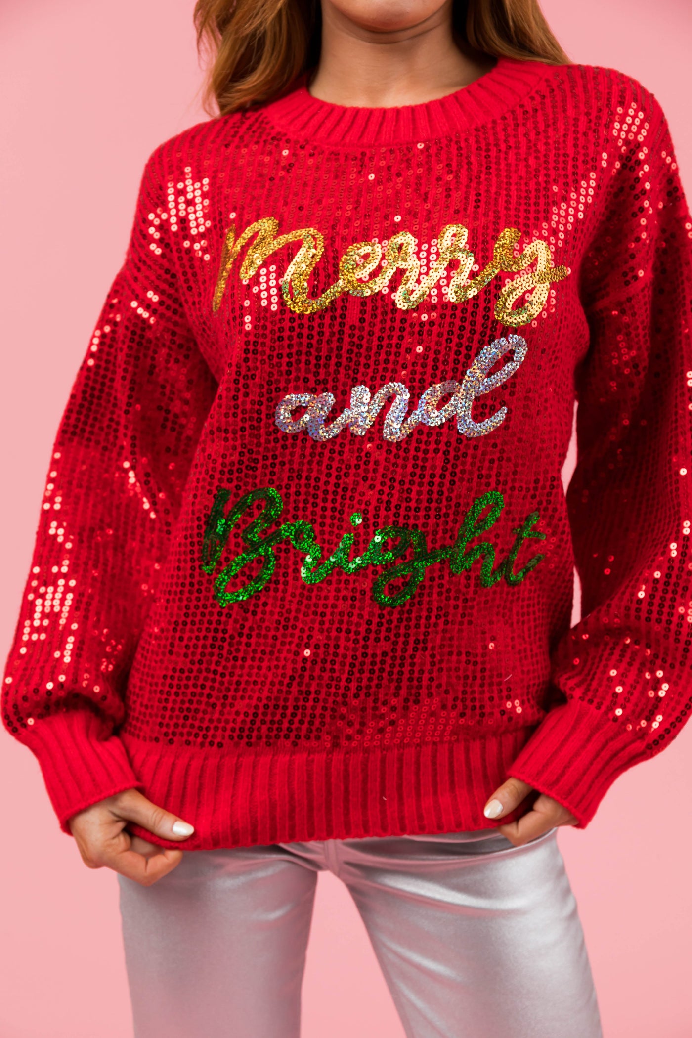 Lipstick 'Merry and Bright' Sequin Sweater