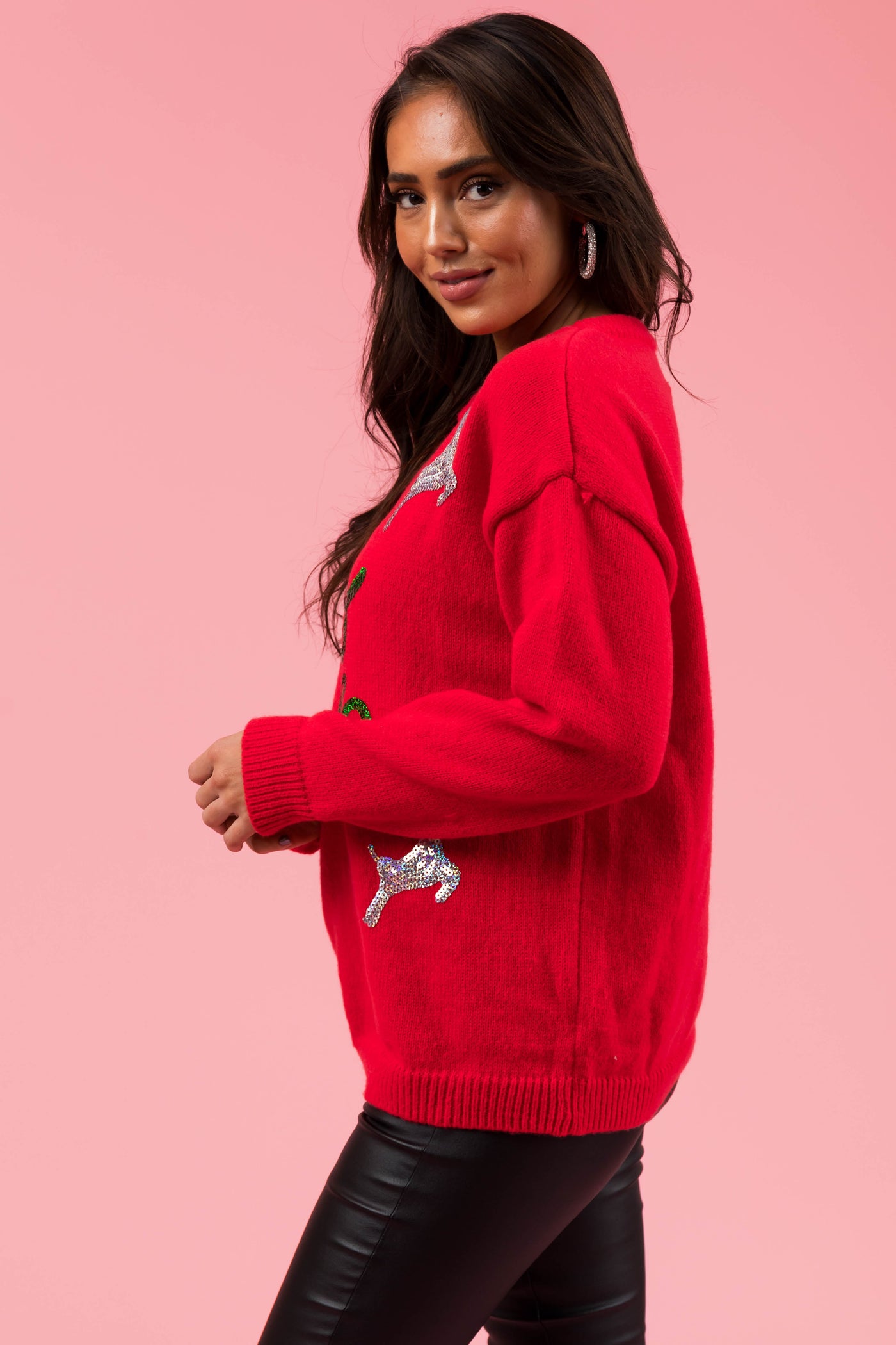 Lipstick Sequin 'Ho Ho Ho' Christmas Sweater