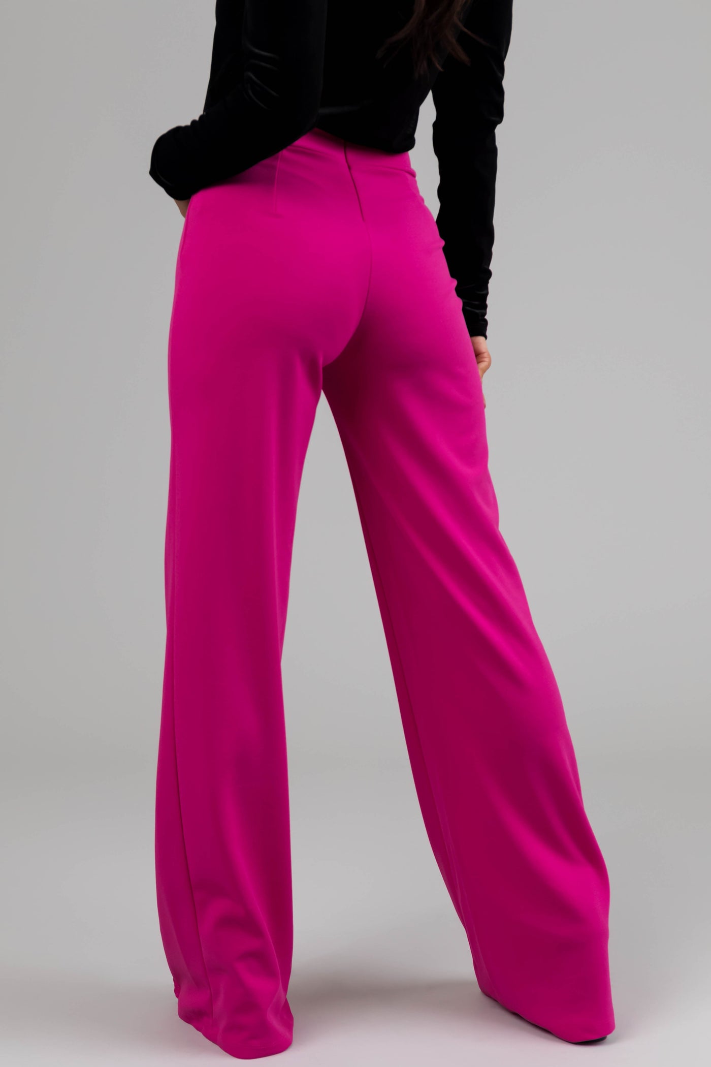 Magenta Vertical Seam Wide Leg Pants