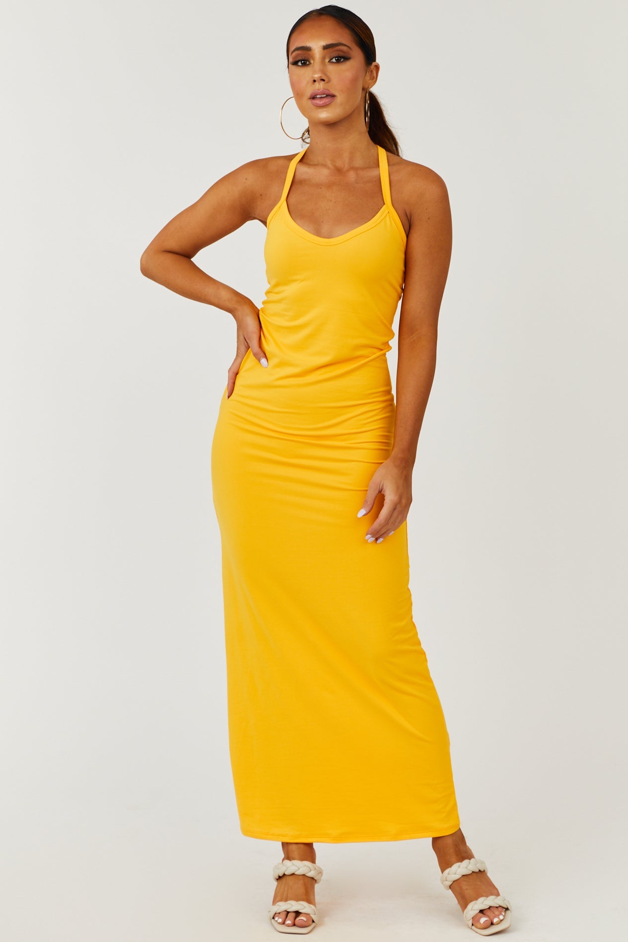 Marigold Racerback Soft Knit Cami Maxi Dress