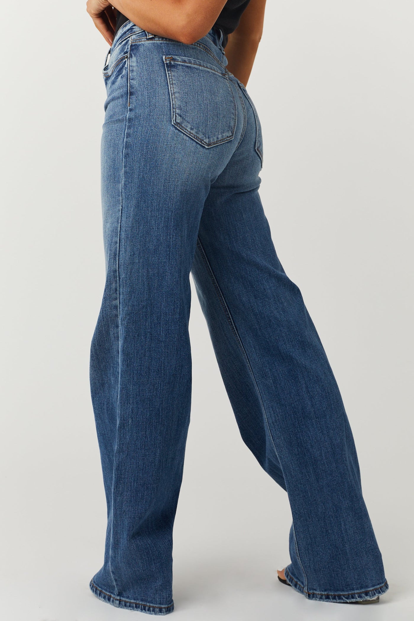 Medium Wash High Rise Light Distressed Jeans