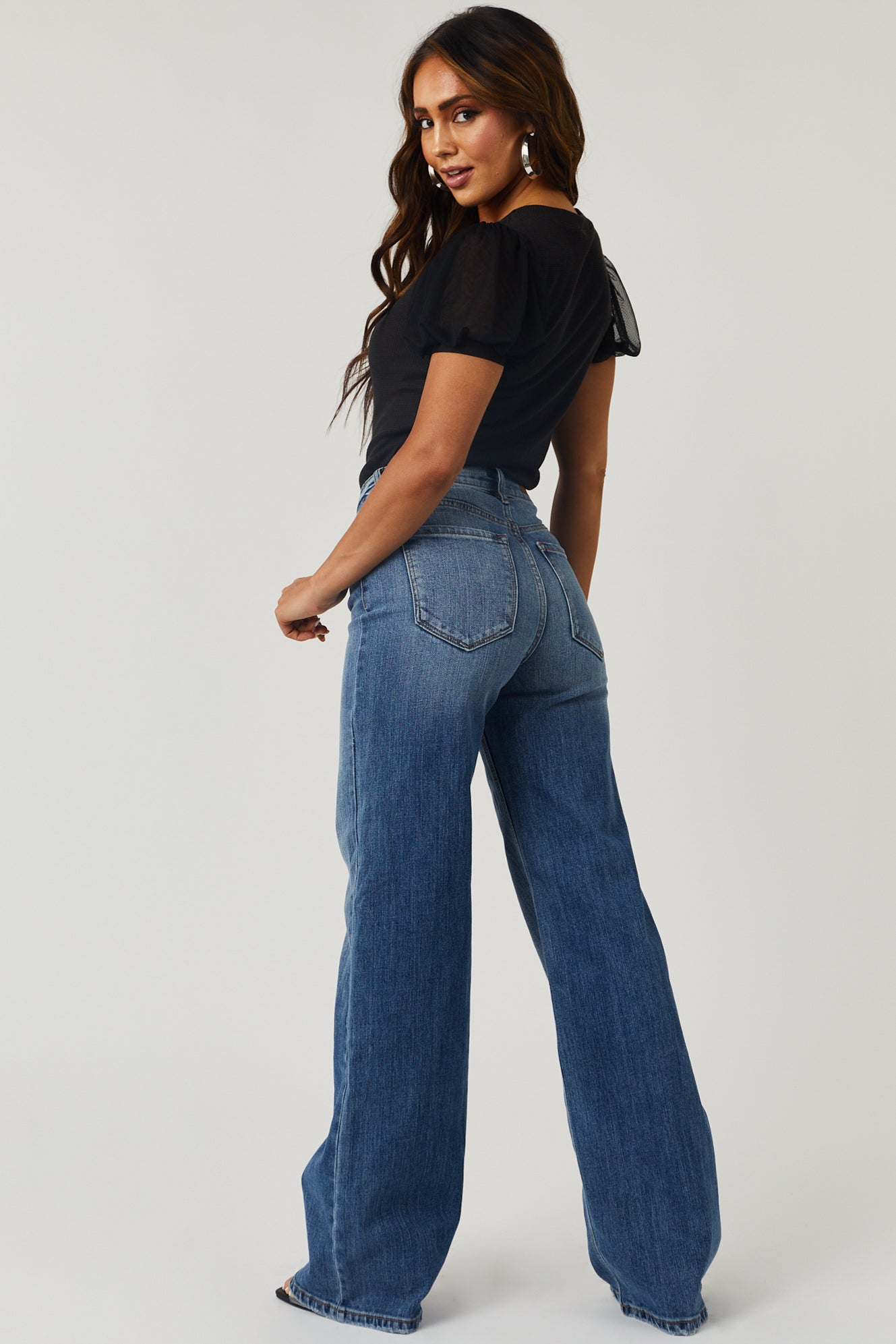 Medium Wash High Rise Light Distressed Jeans