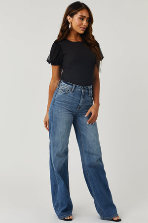 Medium Wash High Rise Light Distressed Jeans