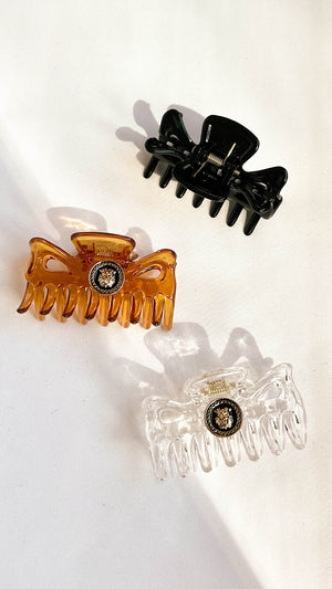 Multicolor Gold Medalion Hair Claw Clips