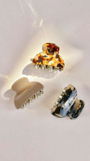 Multicolor Tortoise Shell Hair Claw Clips