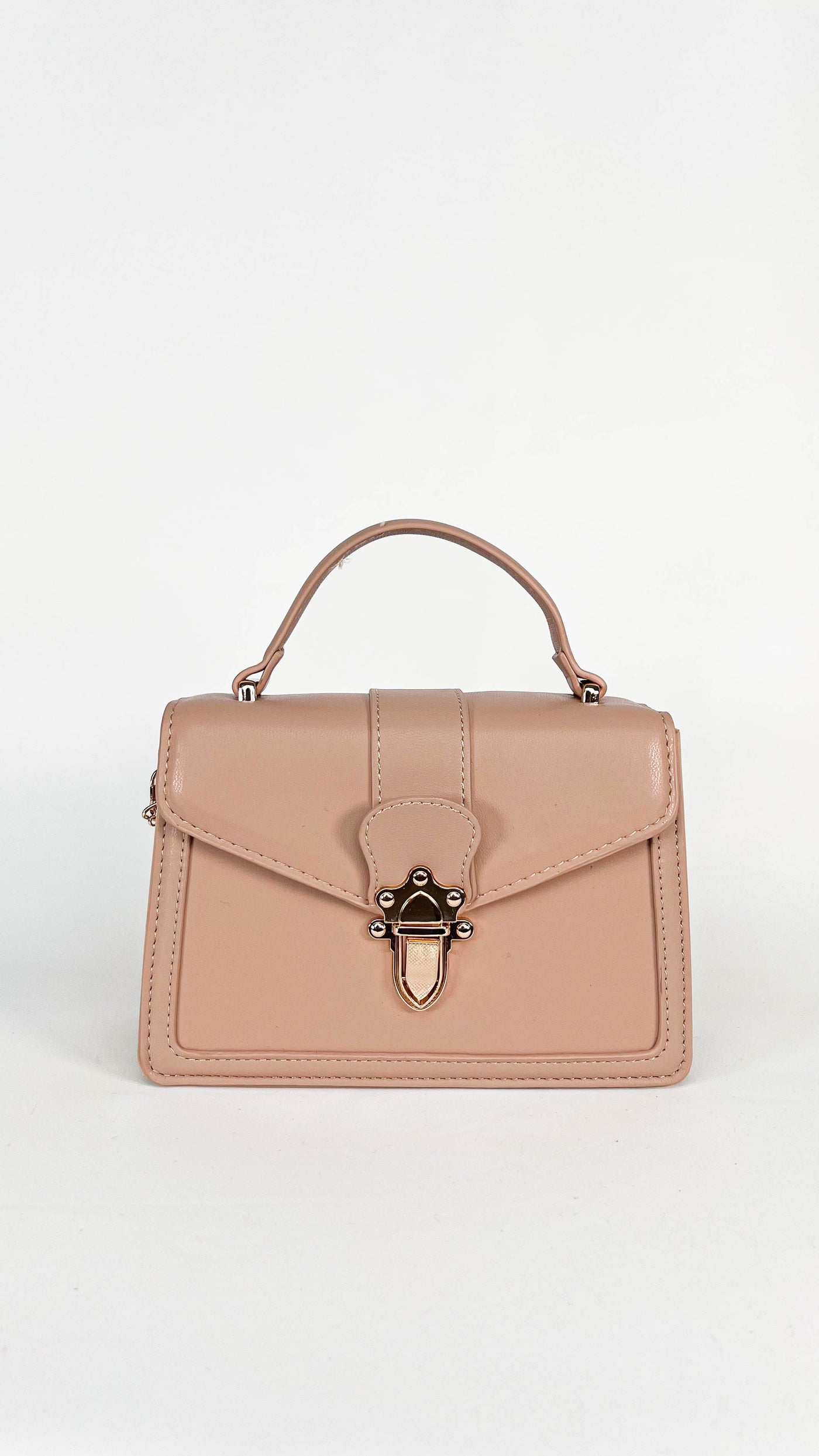 Nude Faux Leather Purse with Gold Chain