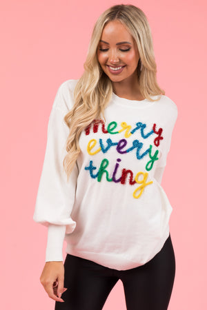 Off White 'Merry Everything' Long Sleeve Sweater