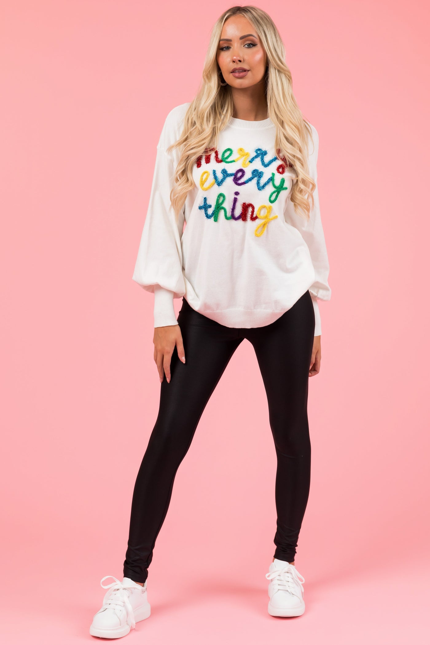 Off White 'Merry Everything' Long Sleeve Sweater