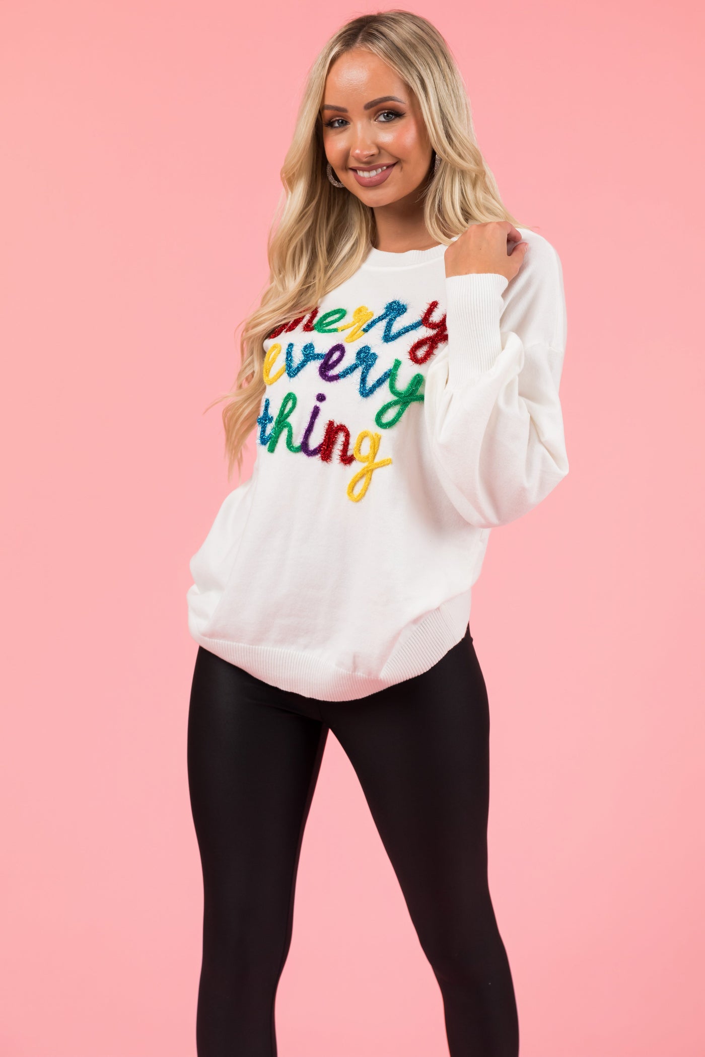 Off White 'Merry Everything' Long Sleeve Sweater