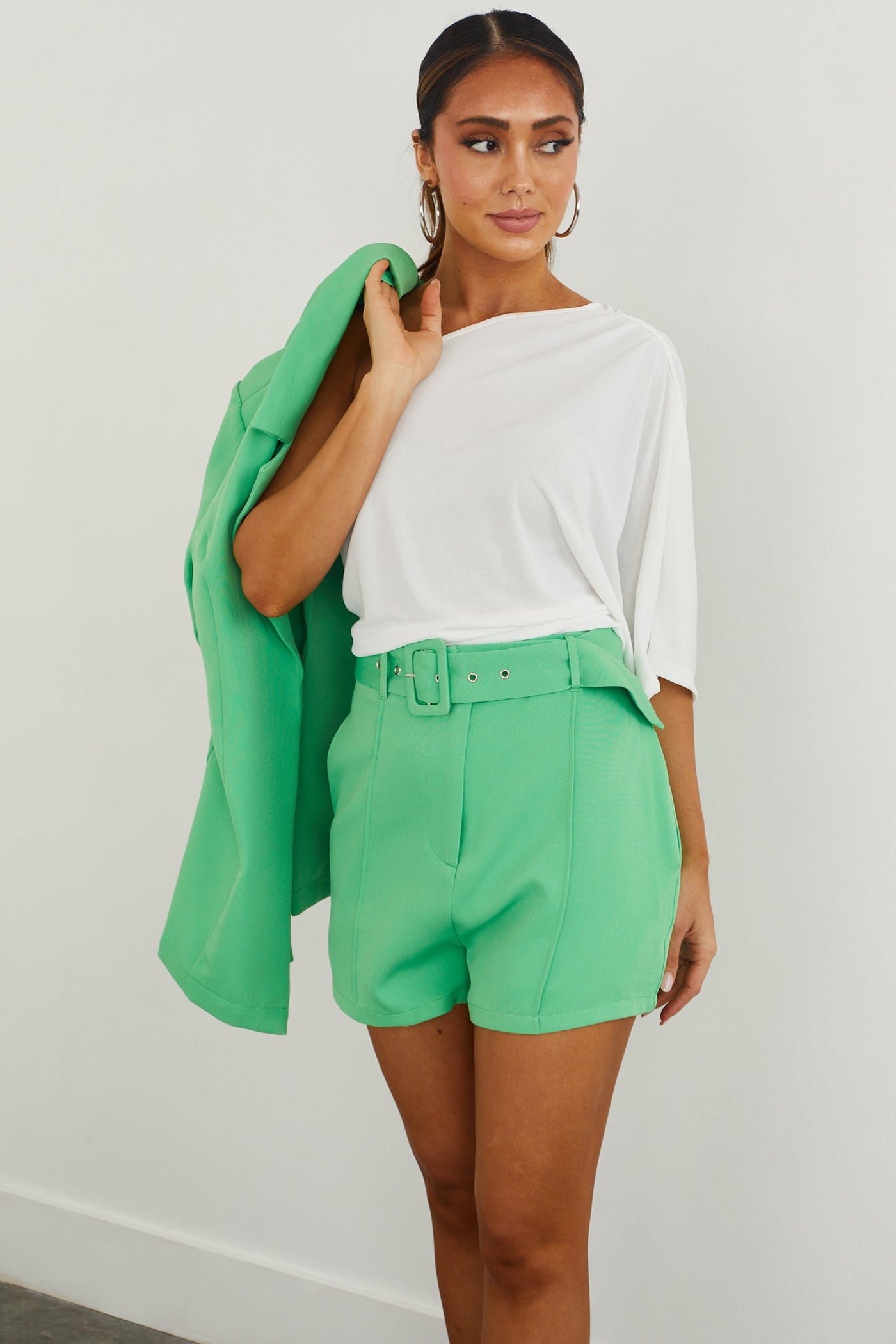 Off White One Shoulder Dolman Sleeve Soft Knit Top